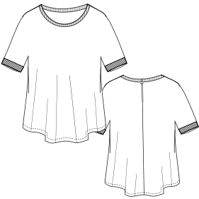 Patron ropa, Fashion sewing pattern, molde confeccion, patronesymoldes.com T-Shirt 3019 LADIES T-Shirts